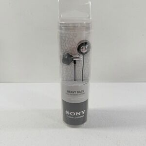 Sony MDR-ED12LP Stereo Headphones Heavy Bass Black‎ Silver Earbuds NEW SEALED